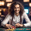 © Rara - A young man is playing roulette in a casino