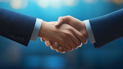 A close-up of two hands engaging in a handshake, symbolizing agreement and partnership in a professional setting.