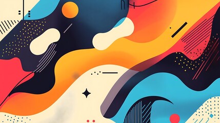 Poster - Abstract Colorful Geometric Shapes Background