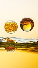 Wall Mural - Balls, Bubbles in Water, Abstract Image, Texture, Pattern Background, Wallpaper, Cover and Screen for Smartphone, PC, Laptop, 9:16 and 16:9 Format