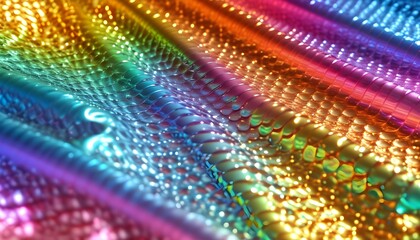 Sticker - Iridescent holographic gradient texture with pastel metallic patterns and light-reflecting foil effects