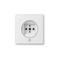 A European-style electric socket with two round pins isolated on transparent background