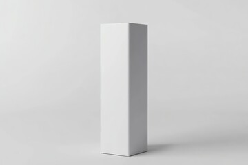 Poster - A Single Tall White Box Standing Upright on a White Surface