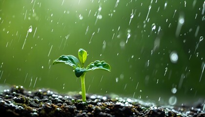 New life emerging in the rain, celebrating natures abundance and advocating for a sustainable world