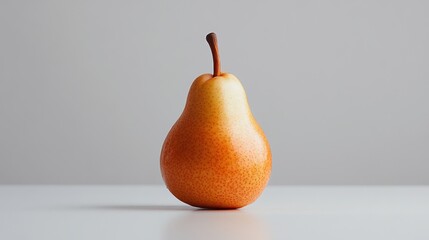 Canvas Print - A pear on a white table with no background, AI