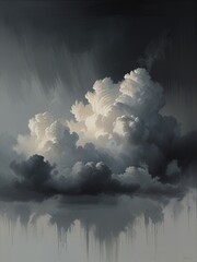 Wall Mural - storm clouds over the river