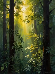 Canvas Print - morning in the woods