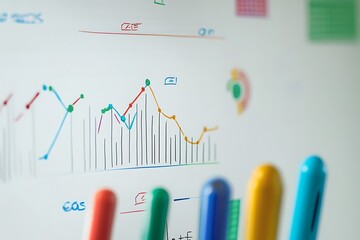 Poster - Hand-Drawn Line Graphs and Charts on Whiteboard with Markers