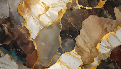 Luxurious golden marble texture illustration with rich earthy colors and intricate veining details