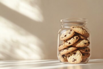 Wall Mural - A Glass Jar Filled with Chocolate Chip Cookies