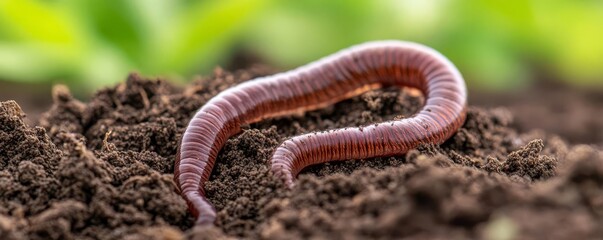 earthworms processing organic matter in healthy farmland soil