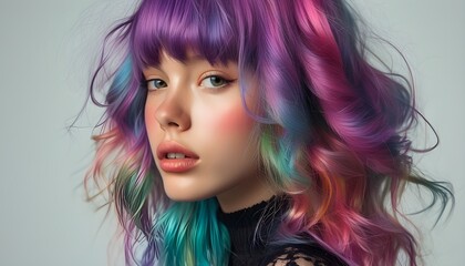 Wall Mural - Vibrant Hair Care Ritual for Color-Treated Locks