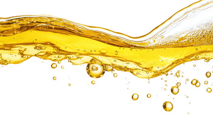 Yellow liquid border isolated on transparent background.