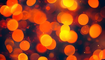 Wall Mural - Vibrant Abstract Background of Orange and Red Lights with Bokeh for Celebratory and Holiday Themes