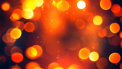 Wall Mural - Vibrant Abstract Background of Orange and Red Lights with Bokeh for Celebratory and Holiday Themes