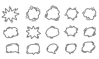 Poster - hand bubble free explosion bomb splash cloud boom collection hand drawn set