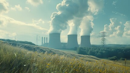 A power plant emitting smoke into the atmosphere