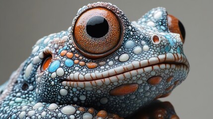 Canvas Print - Close-Up Portrait of a Vibrant Frog with Striking Eyes