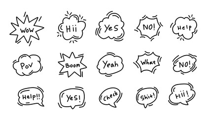 Poster - a collection of white speech bubbles in various sizes and shapes