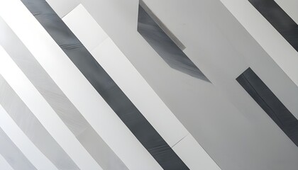 Wall Mural - Modern abstract design featuring dynamic diagonal lines in white and gray tones