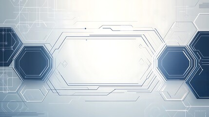 Aufkleber - Abstract background with hexagons and lines in a futuristic style.