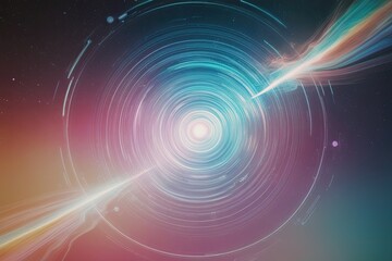Wall Mural - 4k colorful dreamy cosmic gradient voyage with ethereal holographic noise and soft blurred effects