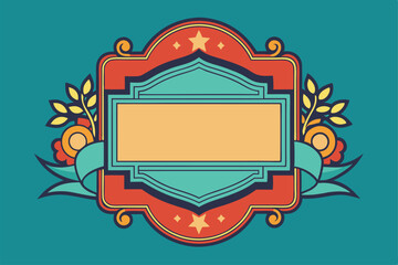 Poster - A decorative illustration showcases a vibrant ornate design with a blank space ready for your personalized text, Blank customizable illustration
