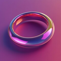 3D Ring Icon: Elegant Jewelry for Fashion Illustration Logo