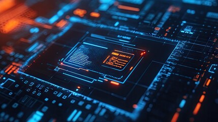 Poster - Close-up of a digital wallet icon on a virtual screen, with data nodes symbolizing the security and convenience of managing personal financial information.