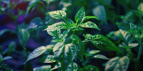 Detailed view of a natural pepper plant