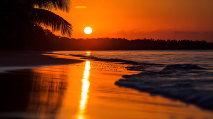 Wall Mural - sunset on the beach