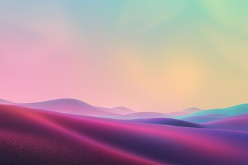Wall Mural - 4k colorful jewel-toned gradient landscape with lively pastel noise and smooth grainy texture