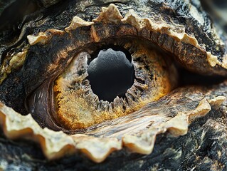 Poster - Close-Up of an Alligator's Eye: A Look into the Wild