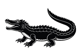 Wall Mural - Crocodile silhouette vector