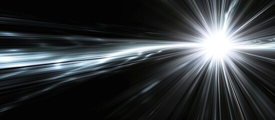 Abstract light rays on black background, futuristic design in digital art style or technology concept