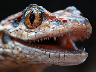 Sticker - Close-Up Portrait of a Lizard with Sharp Teeth