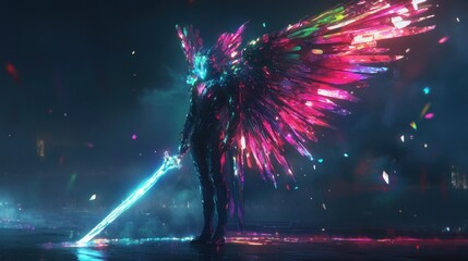 Poster - Cyber Angel with Crystal Wings