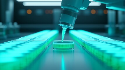 Wall Mural - automated liquid dispensing in a laboratory setting