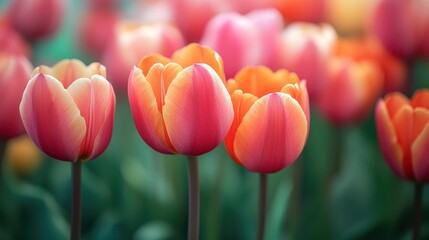 Wall Mural - Colorful Tulips in a Garden