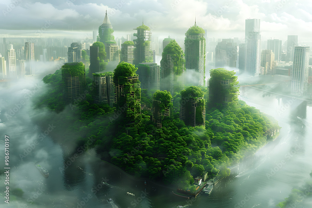 Stock-Illustration „Ai sustainable urban development smart cities where ...