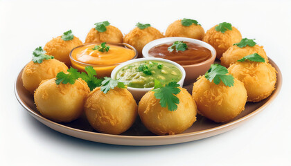 Crispy Fried Snacks with Dipping Sauces