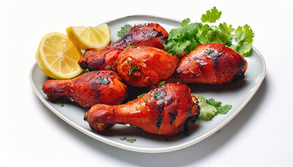 Wall Mural - Grilled Chicken Legs with Lemon and Cilantro