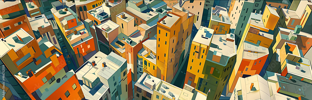 Community planning AI in urban planning illustrated in an abstract ...