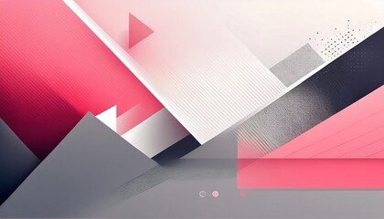 Wall Mural - Abstract geometric background with pink, white, and grey colors.