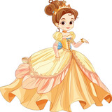 princess with a bouquet on transparent background png