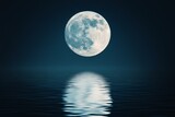 Moon, moon reflection in water, bright, clean background