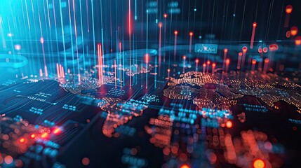 Analyzing financial investment plan in relation to economic growth. Global network data banking analytics.