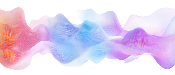 Abstract colorful wave design with gradients of pink, blue and purple.