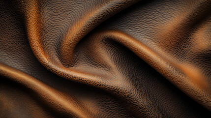 Poster - Brown leather background showing soft wrinkles and texture