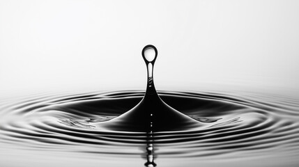 Poster - Single water droplet falling making concentric ripples